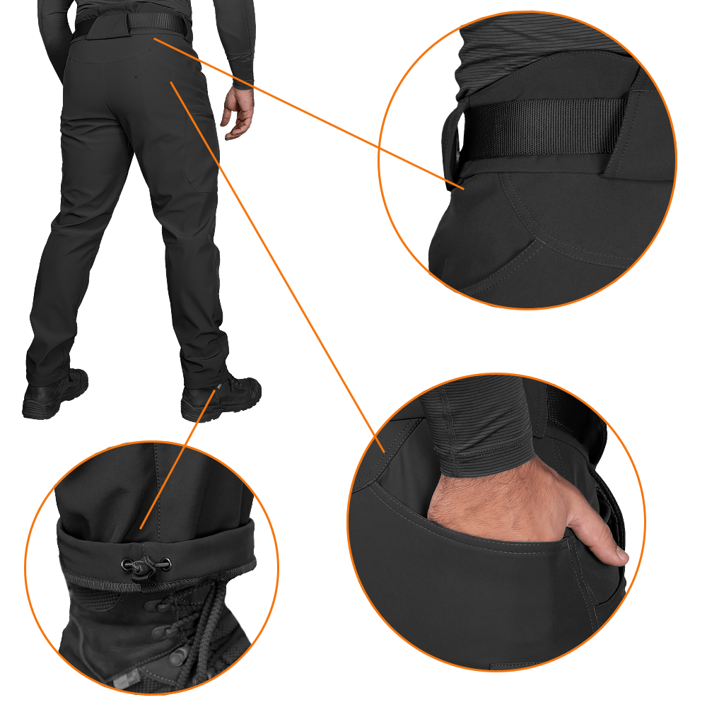 Брюки Camotec Stalker SoftShell Vent Black Фото 5
